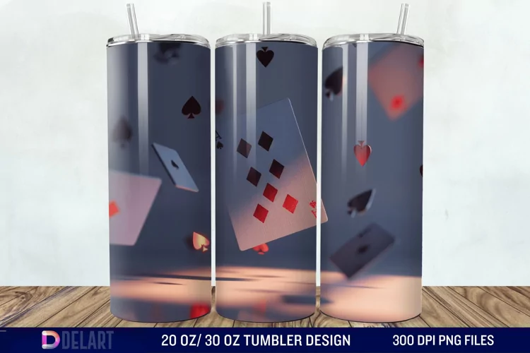 3D Cards Tumbler Wrap