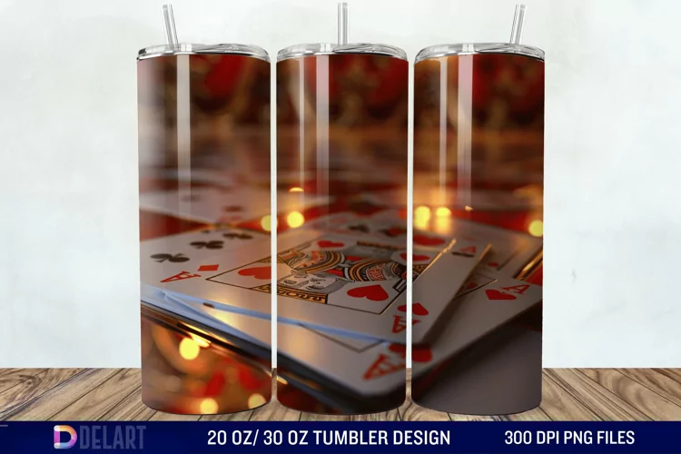 3D Cards Tumbler Wrap