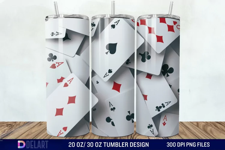 3D Cards Tumbler Wrap