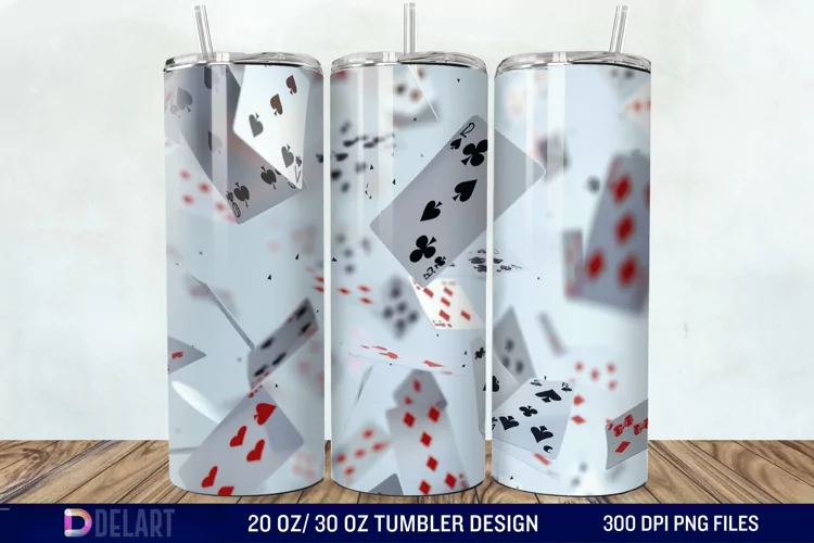 3D Cards Tumbler Wrap