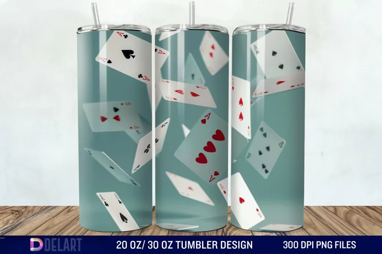 3D Cards Tumbler Wrap