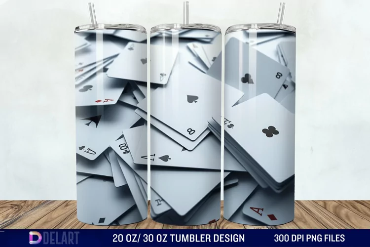 3D Cards Tumbler Wrap
