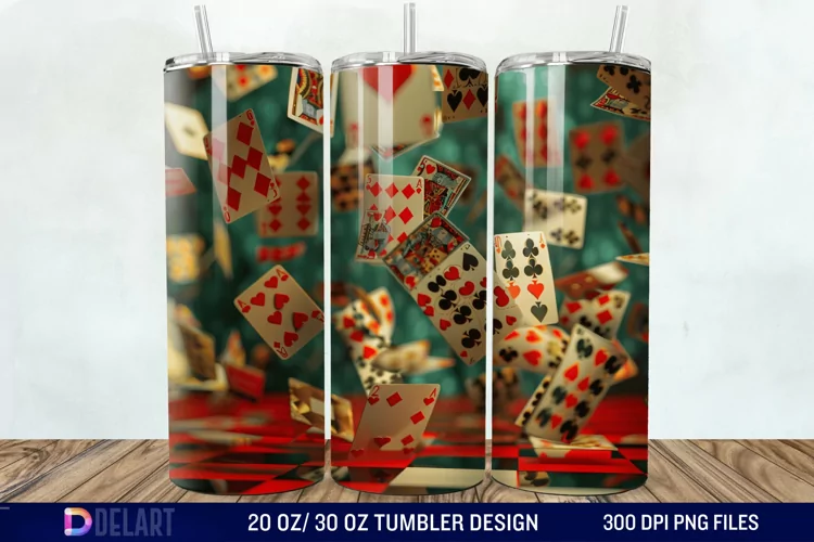 3D Cards Tumbler Wrap