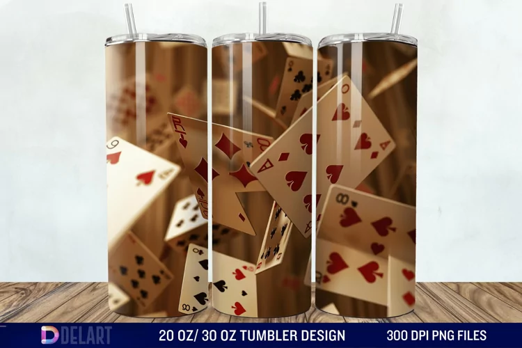 3D Cards Tumbler Wrap