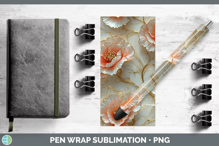3D Carnation Pen Wrap Sublimation Epoxy Pen Designs