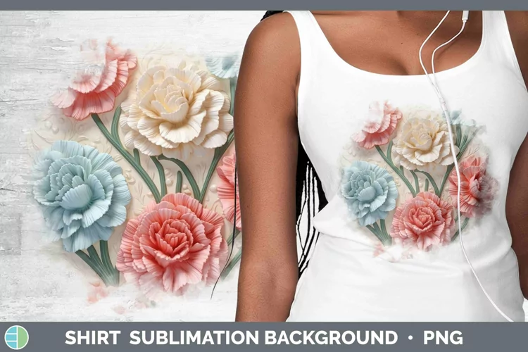 3D Carnation Shirt Sublimation Sublimation Background Design