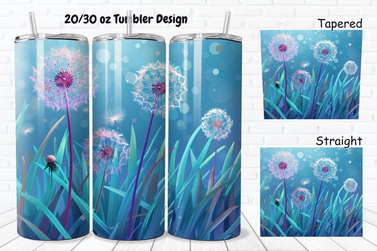 3D Cartoon Dandelions 20/30oz Skinny Tumbler example image 1