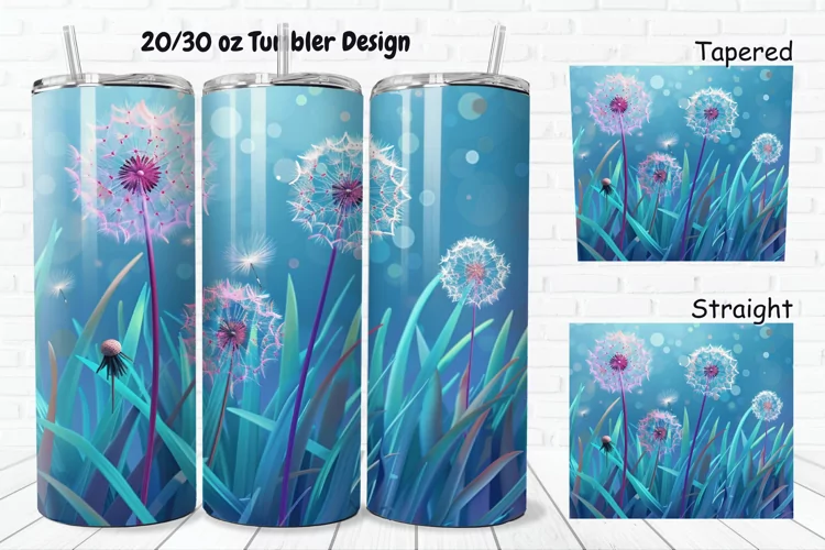 3D Cartoon Dandelions 20/30oz Skinny Tumbler