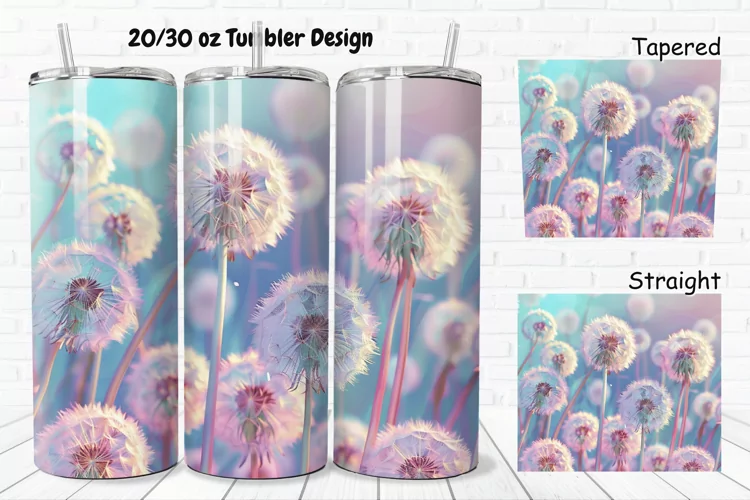 3D Cartoon Dandelions 20/30oz Skinny Tumbler