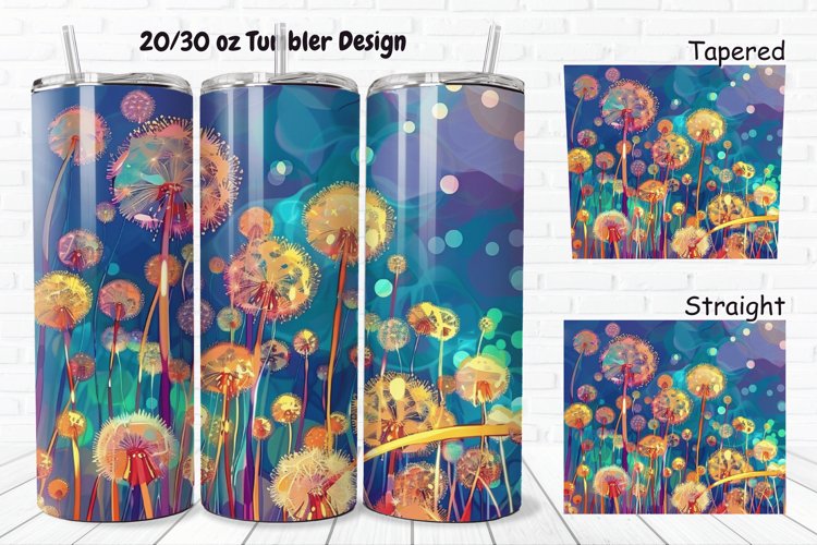 3D Cartoon Dandelions 20/30oz Skinny Tumbler example image 1