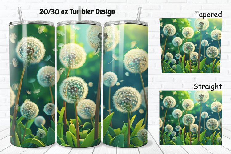 3D Cartoon Dandelions 20/30oz Skinny Tumbler