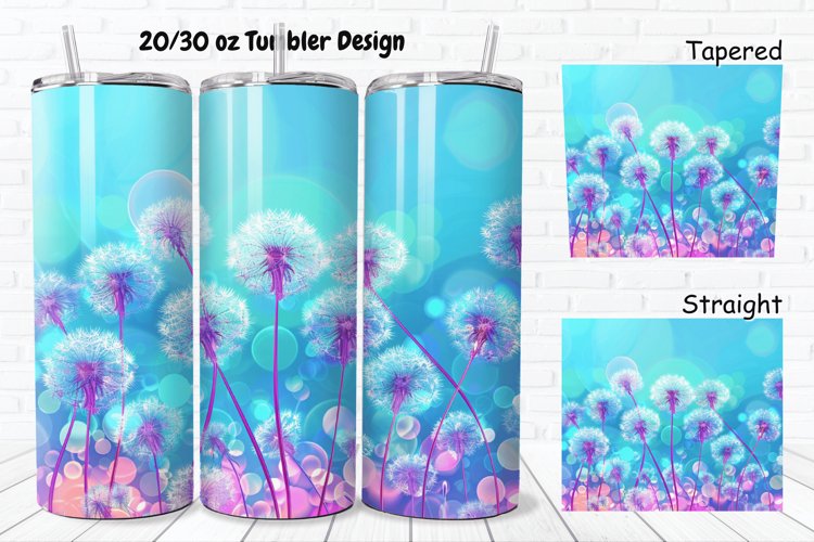3D Cartoon Dandelions 20/30oz Skinny Tumbler