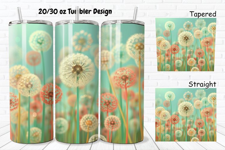 3D Cartoon Dandelions 20/30oz Skinny Tumbler example image 1
