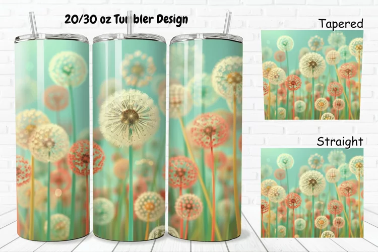 3D Cartoon Dandelions 20/30oz Skinny Tumbler