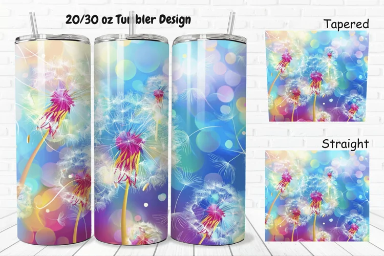 3D Cartoon Dandelions 20/30oz Skinny Tumbler