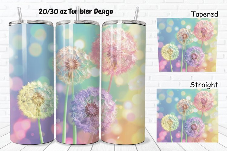 3D Cartoon Dandelions 20/30oz Skinny Tumbler example image 1