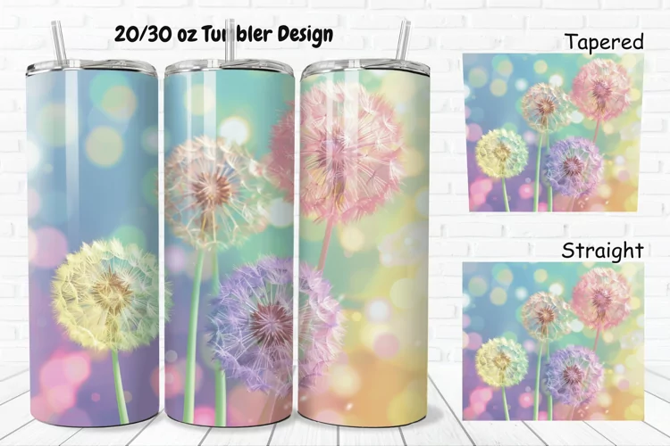 3D Cartoon Dandelions 20/30oz Skinny Tumbler