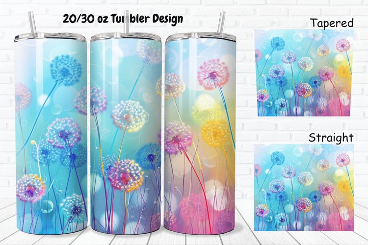 3D Cartoon Dandelions 20/30oz Skinny Tumbler