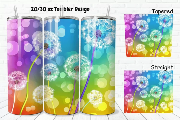 3D Cartoon Dandelions 20/30oz Skinny Tumbler