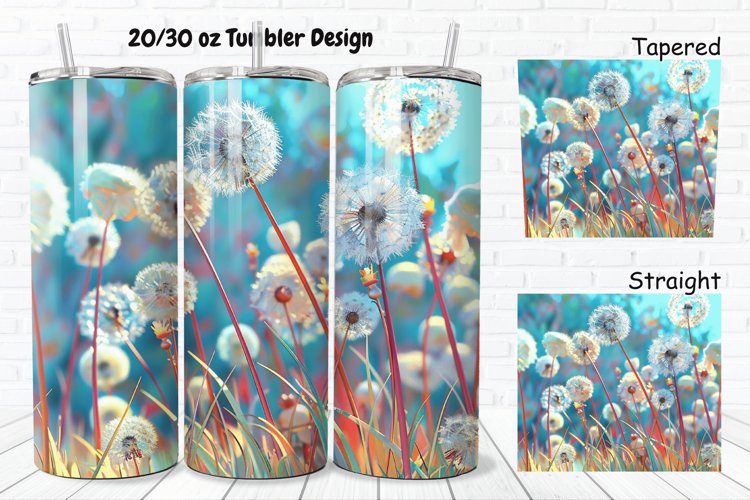 3D Cartoon Dandelions 20/30oz Skinny Tumbler example image 1