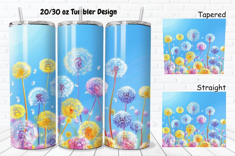 3D Cartoon Dandelions 20/30oz Skinny Tumbler example image 1