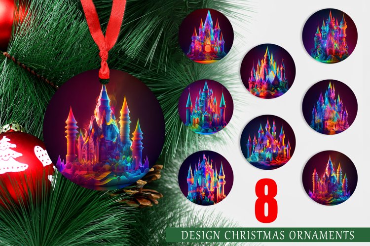 3D Castle Christmas Ornaments