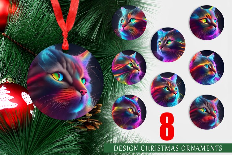 3D Cat Christmas Ornaments