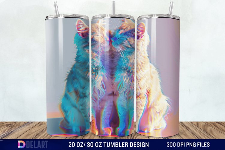 3D Cat Lovers Skinny Tumbler wrap example image 1
