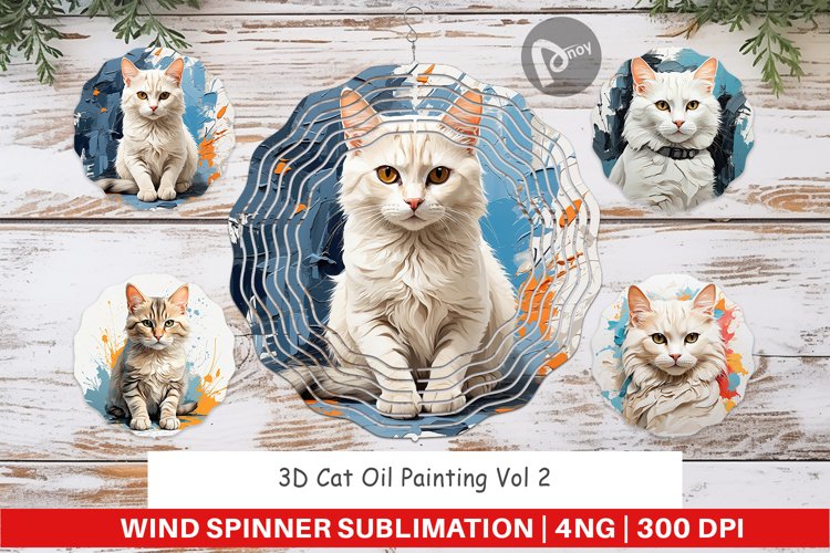 Wind Spinner 3D Cat Painting