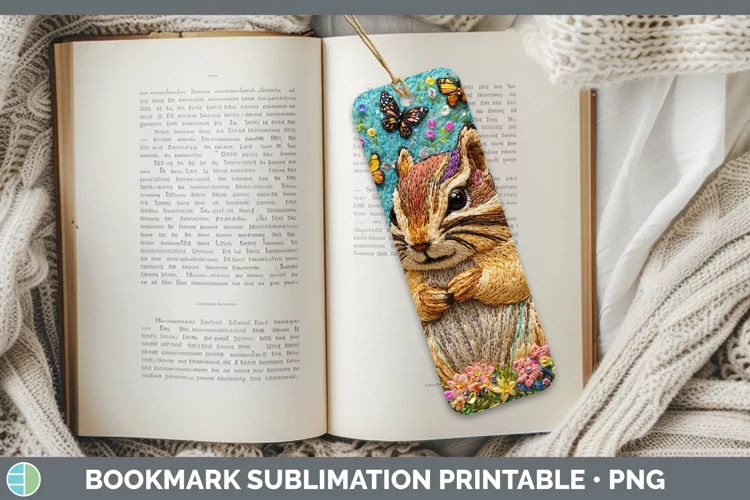 3D Chipmunk Bookmark Sublimation Printable Designs