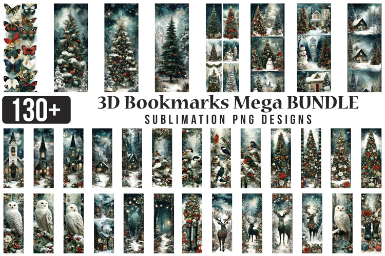 3D Christmas Bookmark Bundle