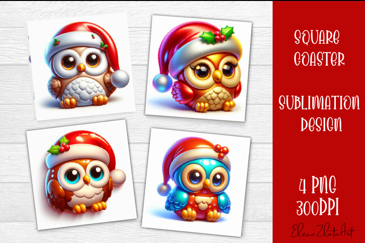 3D Christmas Coaster Sublimation |cute animal