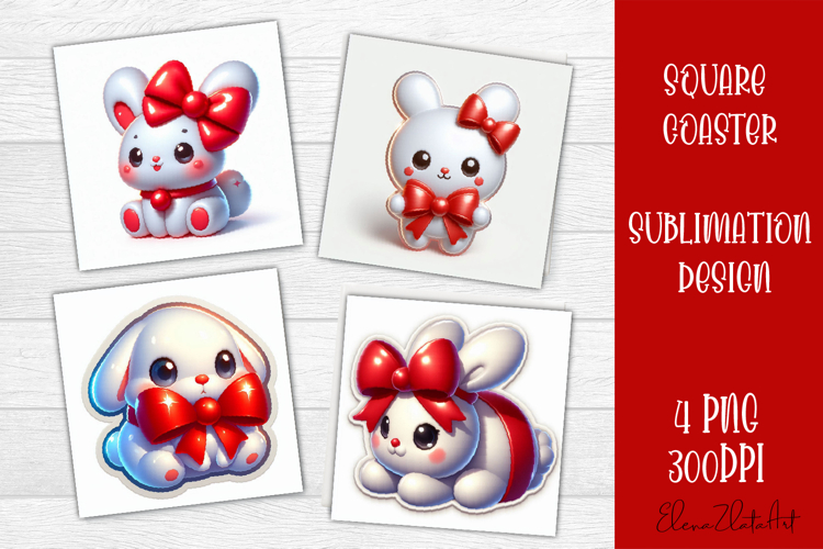 3D Christmas Coaster Sublimation |cute animal