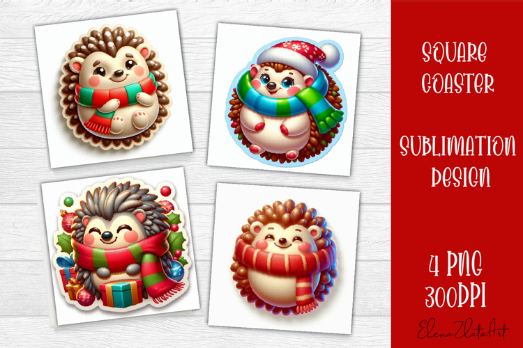 3D Christmas Coaster Sublimation |cute animal