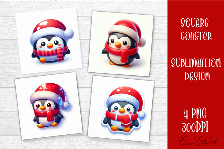 3D Christmas Coaster Sublimation |cute animal
