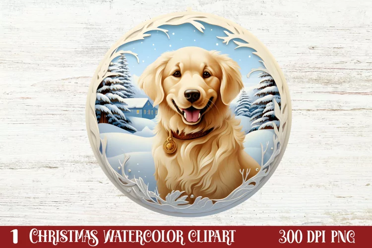3D Christmas Dog Ornament, 3D Christmas Dog Ornaments