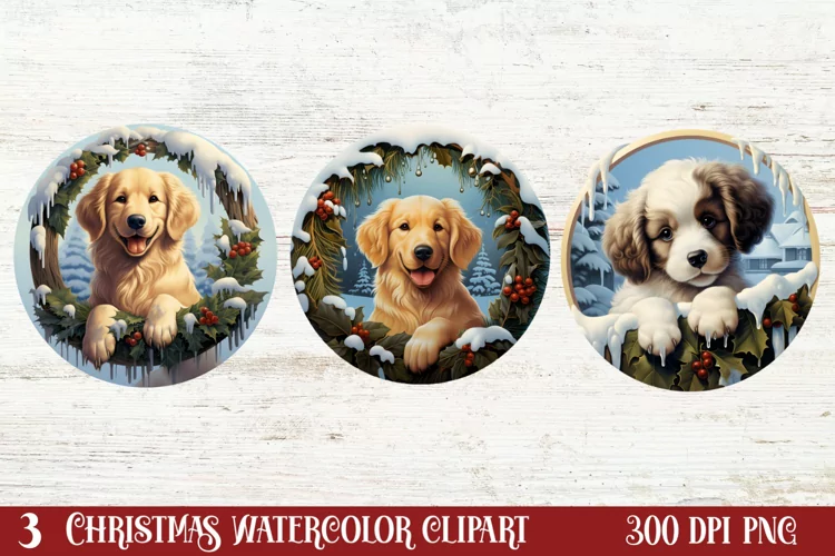 3D Christmas Dog Ornament, 3D Christmas Dog Ornaments