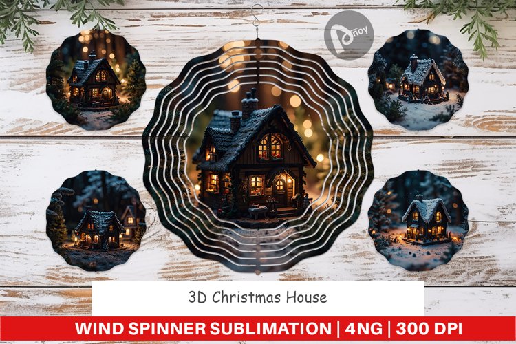Wind Spinner 3D Christmas House