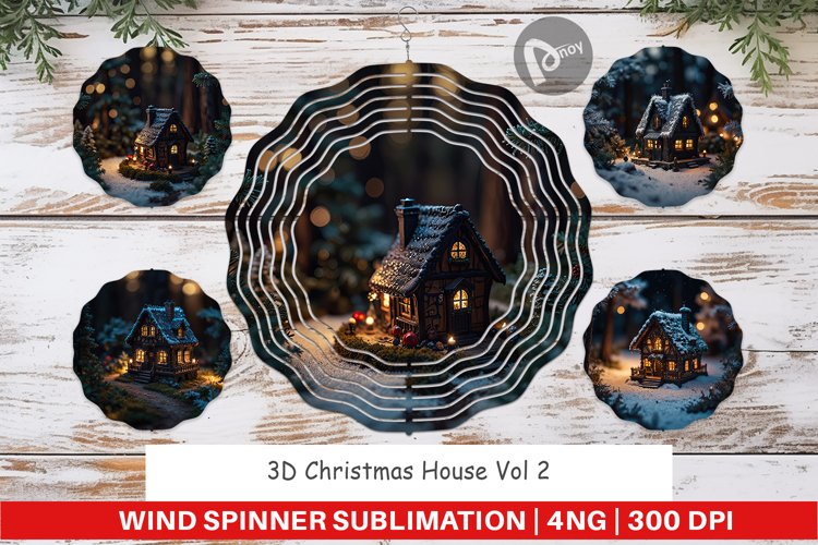 Wind Spinner 3D Christmas House