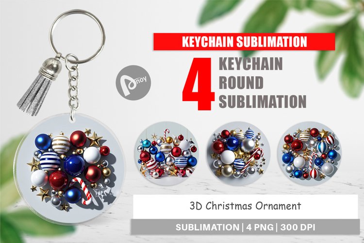 Keychain 3D Christmas Ornament
