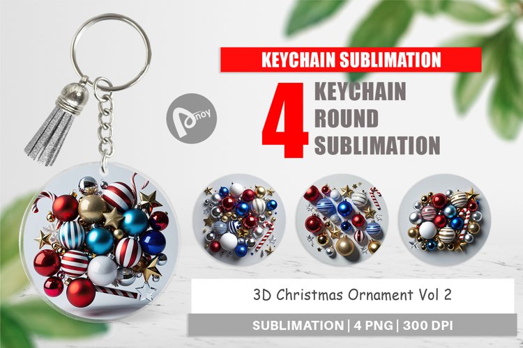 Keychain 3D Christmas Ornament