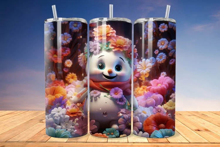 3D Christmas Snowman 20/30oz Skinny Tumbler