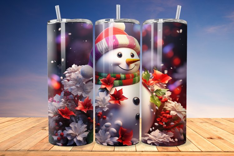 3D Christmas Snowman 20/30oz Skinny Tumbler