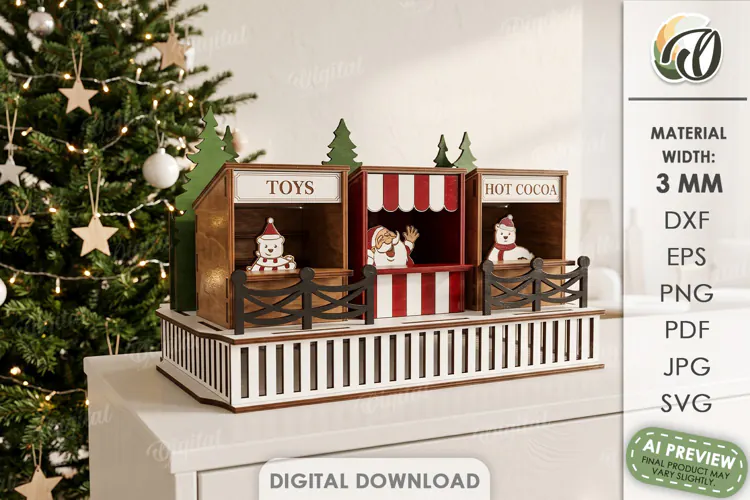 Christmas Stand Laser Cut. Christmas Decor SVG
