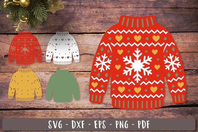 3d Christmas Sweater SVG Layered design