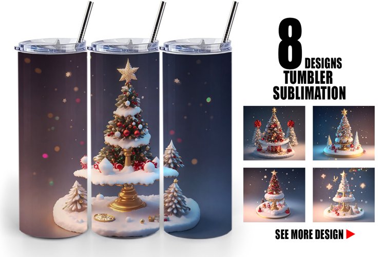 3D Christmas tree baubles | Tumbler Sublimation Wrap