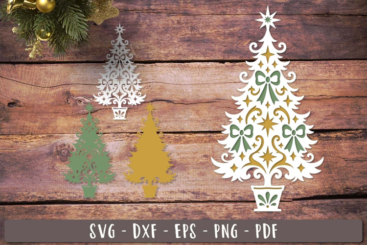 3d Christmas Tree Layered SVG design