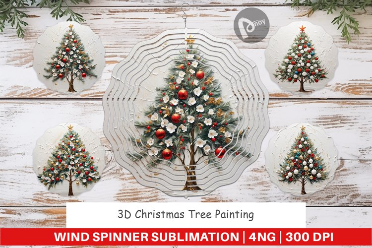 Wind Spinner 3D Christmas Tree Painting