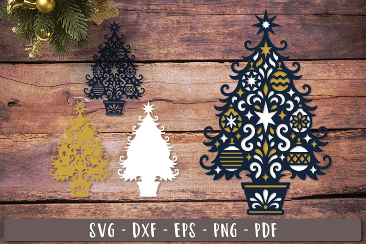 3d Christmas Tree SVG Layered design