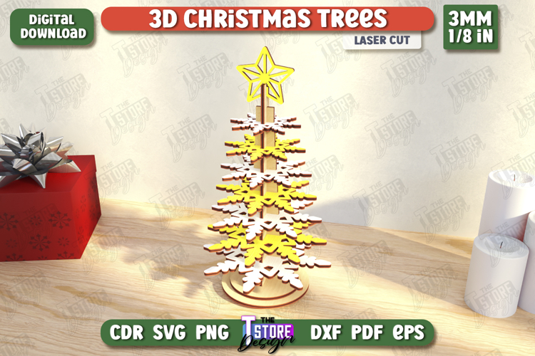 3D Christmas Tree Laser Cut|Layered Christmas Tree|Holidays